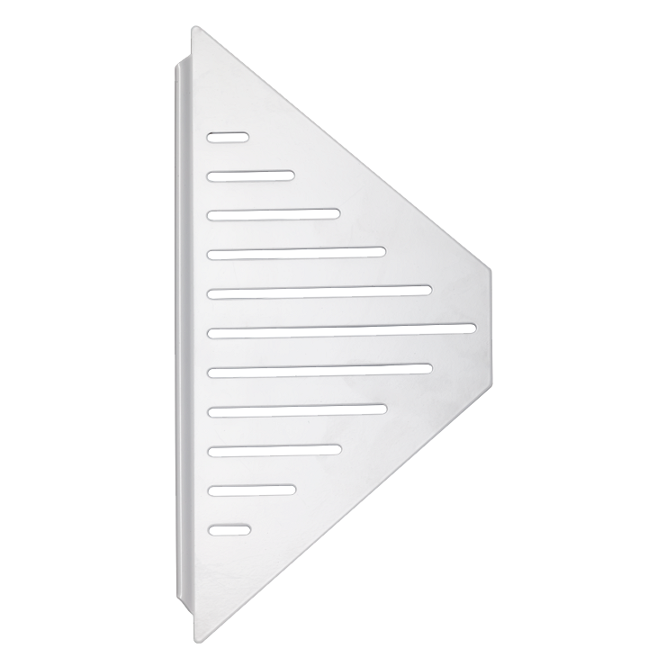Design hjørnehylle N°13 for dusj 1mm, hvit matt stål