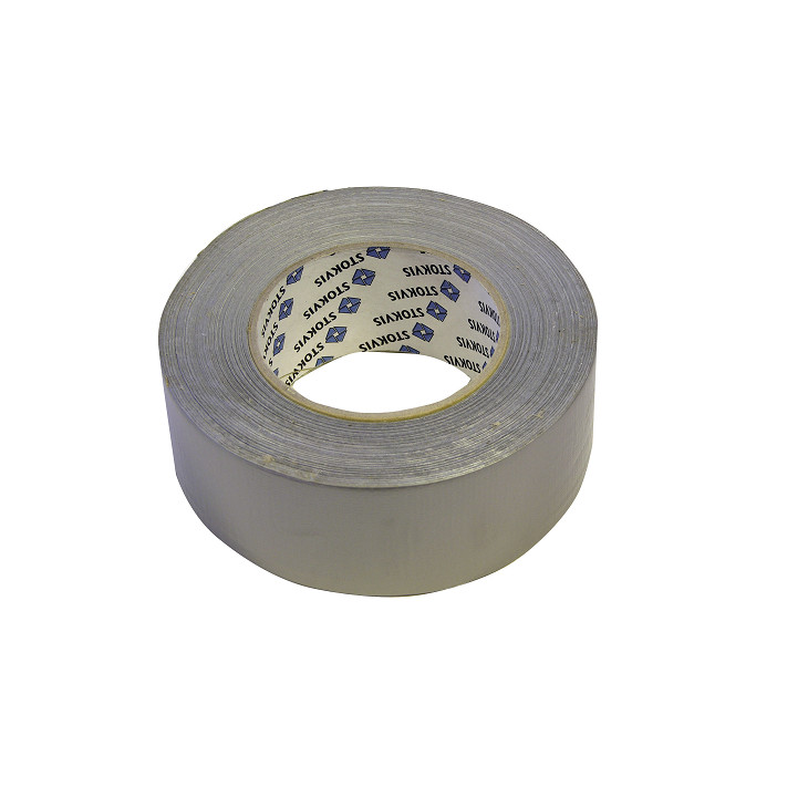 Sølv tekstiltape 48 mm x 50 meter
