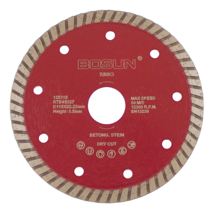 Diamantblad turbo 115/22,2 mm Bosun Rød