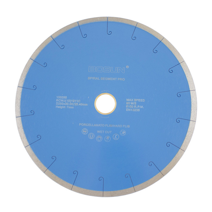 Diamantblad spiralsegment 250/30-25,4 mm Bosun Pro Blå