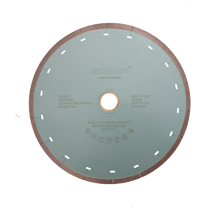 Diamantblad T-segment 250/30-25,4 mm Bosun Pro Blågrønn