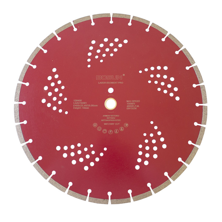 Diamantblad segment 400/25,4-20 mm Bosun Pro Rød