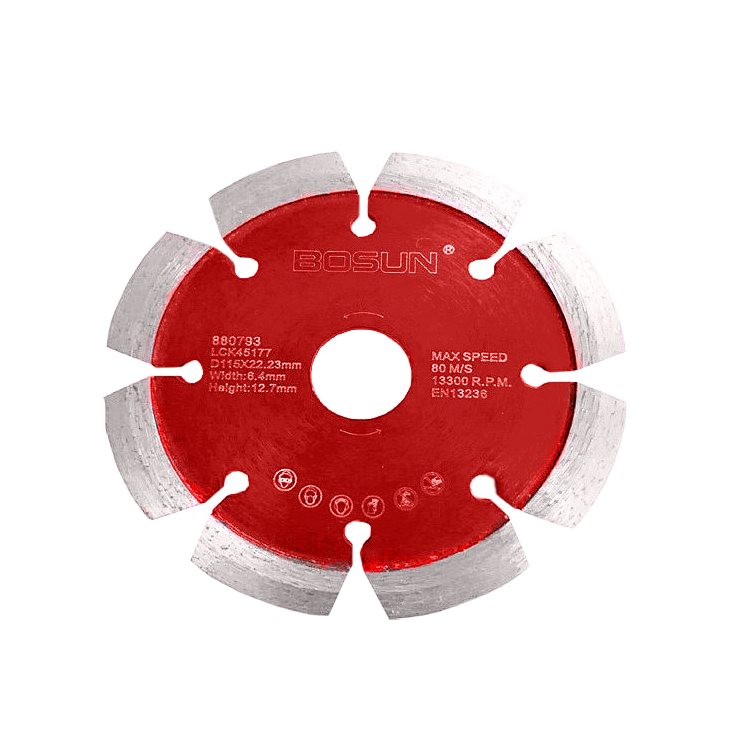 Diamantblad V-shape segment 115/22,2 mm Bosun Pro Rød