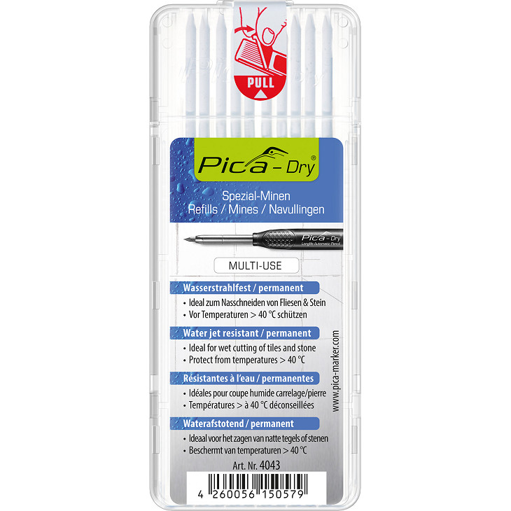 Pica Dry Refill water-jet, 10 stk hvit